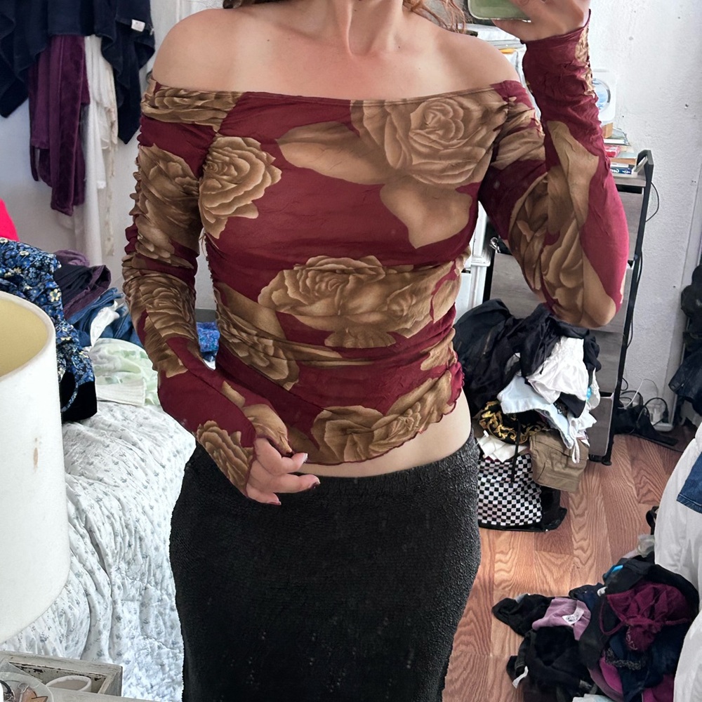Y2K Micromesh Rose top